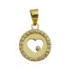 Colgante medalla corazón con circonitas oro 18k