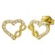 Pendientes corazón e infinito con circonitas oro 18k