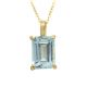 Gargantilla con piedra color "sky blue" oro 18k