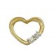 Colgante corazón brillo y 2 diamantes oro 18k