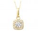 Gargantilla cuajo cuadrado de circonitas oro 18k