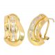 Pendientes bandas en brillo y circonitas oro 18k