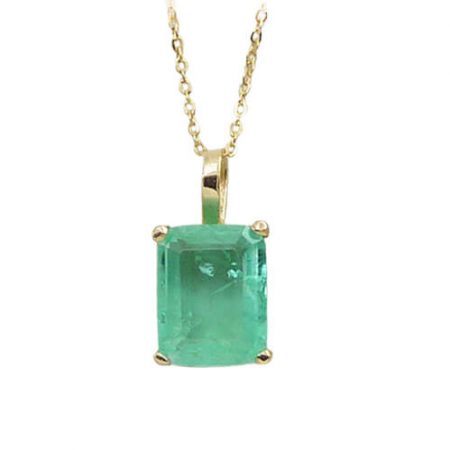 Gargantilla cuarzo color esmeralda 8x6mm. oro 18k