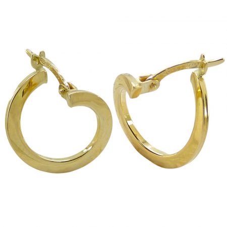 Pendientes de aro en brillo liso oro 18k