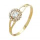 Anillo cuajo de circonitas aro brillo liso oro 18k