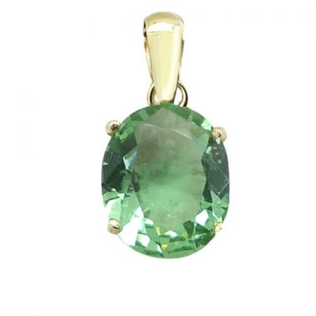 Colgante garras piedra oval color peridoto oro 18k