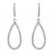 Pendientes largos circonitas oro blanco 18k