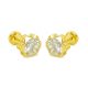 Pendientes margaritas con circonitas brillo 5mm. oro 18k