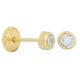 Pendientes circonita bocelada brillo 6mm. oro 18k