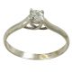 Anillo solitario brillo 4 garras con diamante oro blanco 18k.