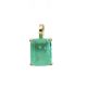 Colgante cuarzo rectangular color esmeralda oro 18k