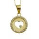 Gargantilla medalla corazón calado circonitas oro 18k
