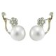 Pendientes comunión circonitas y perla oro blanco 18k