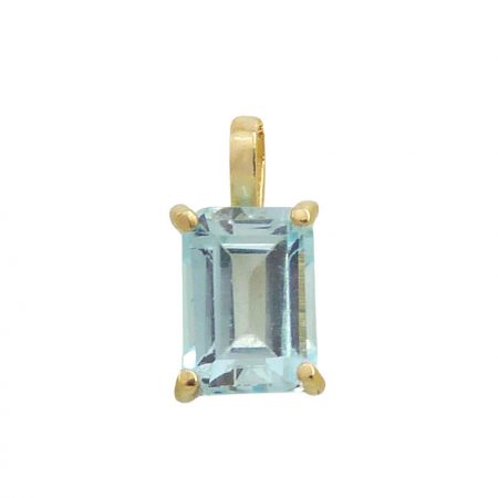 Colgante con piedra en color "sky blue" oro 18k