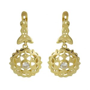 Pendientes cubana pequeña oro 18k