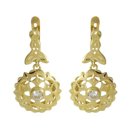 Pendientes cubana pequeña oro 18k