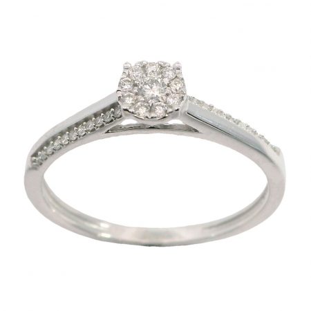 Anillo 32 diamantes oro blanco 18k