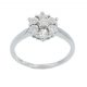 Anillo brillo flor cuajo de diamantes oro blanco 18k