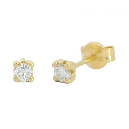 Pendientes 4 garras diamante oro 18k