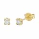 Pendientes 4 garras diamante oro 18k