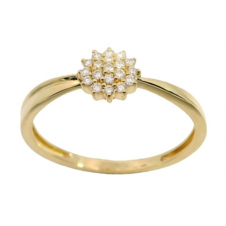 Anillo con 19 diamantes liso oro 18k