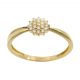 Anillo con 19 diamantes liso oro 18k