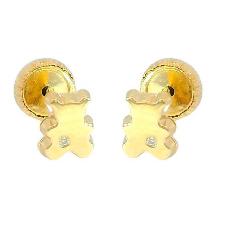 Pendientes osito diamantes oro 18k