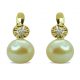 Pendientes comunión perlas naturales y circonitas oro 18k
