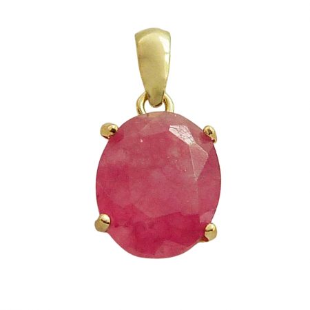 Colgante piedra oval color rubí oro 18k