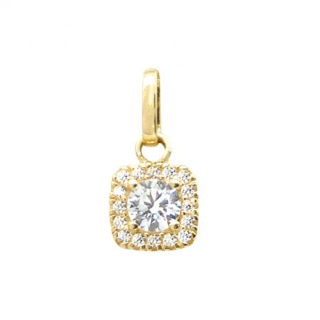Colgante cuadrado con circonitas oro 18k