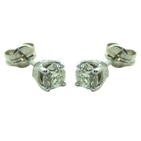 Pendientes garras diamante oro blanco 18k