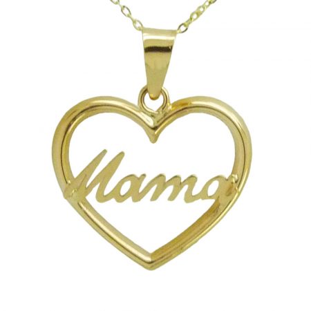 Gargantilla corazón "mamá" 15mm. Cadena de 45cm.