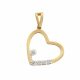 Colgante corazón brillo circonitas oro 18k
