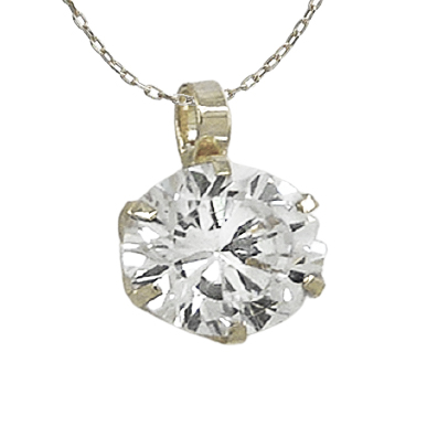Gargantilla con circonita en oro blanco de 18k