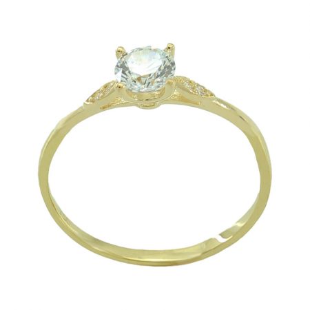 Anillo fino brillo con circonitas oro 18k