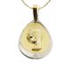 Gargantilla medalla comunión matizada oval 17mm. oro 18k