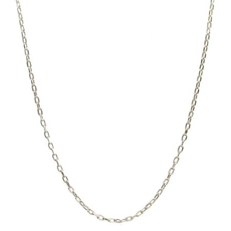 Cadena fina de eslabones en oro blanco 18k