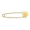 Imperdible liso con corazón brillo 33mm.oro 18k