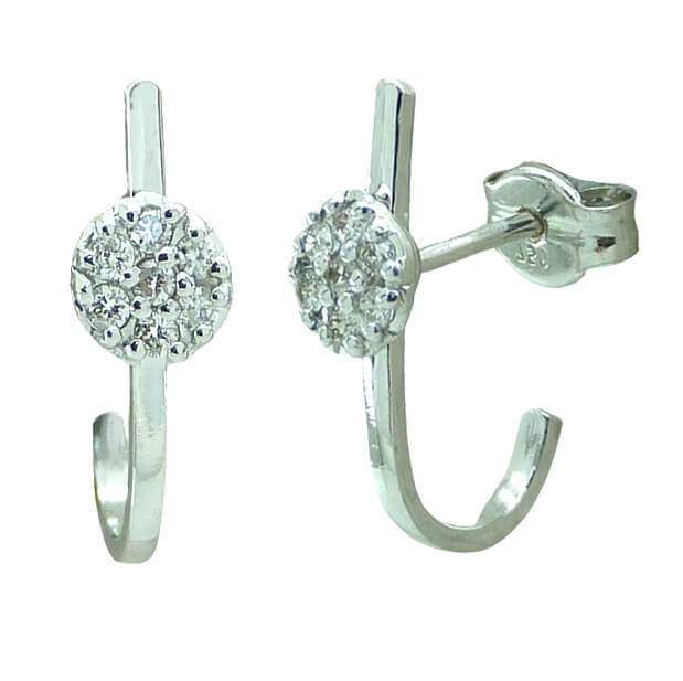 Pendientes de diamantes oro blanco de 18k