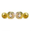Pendientes circonitas boceladas brillo 4mm. oro 18k