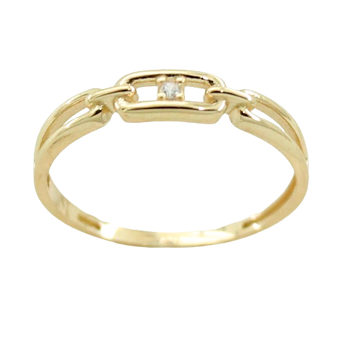 Sortija eslabones con circonita oro 18k