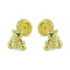 Pendientes oso circonitas oro 18k