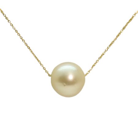 Gargantilla perla blanca esférica 10mm. oro 18k