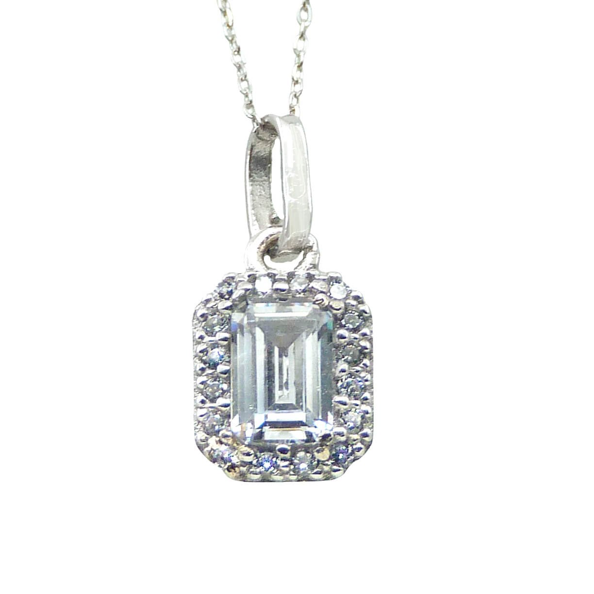 Gargantilla circonitas oro blanco 18k