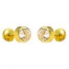 Pendientes circonitas boceladas brillo 5mm. oro 18k