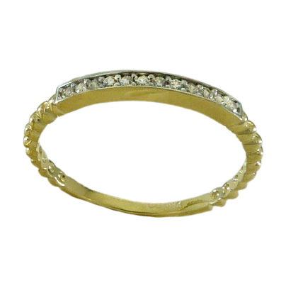 Anillo bicolor con circonitas oro 18k