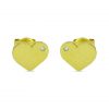 Pendientes corazón brillo y circonita 8'5mm. oro 18k