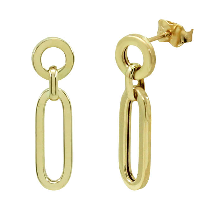 Pendientes eslabones largos oro 18k