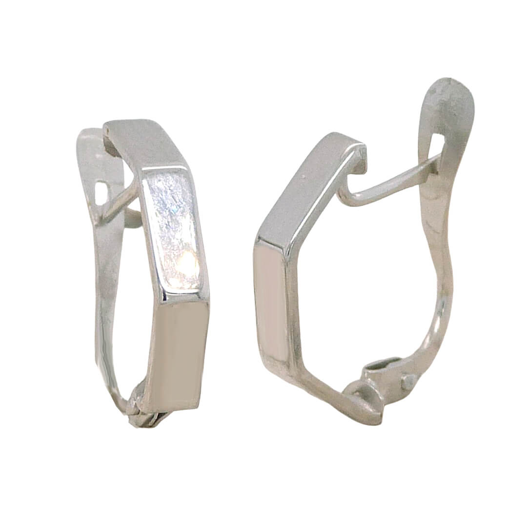 Pendientes en brillo espejo oro blanco 18k