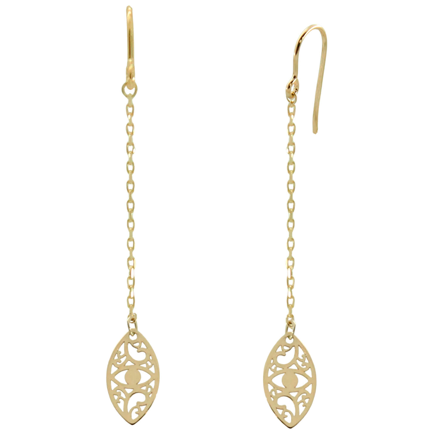 Pendientes palillo hippie oro 18k